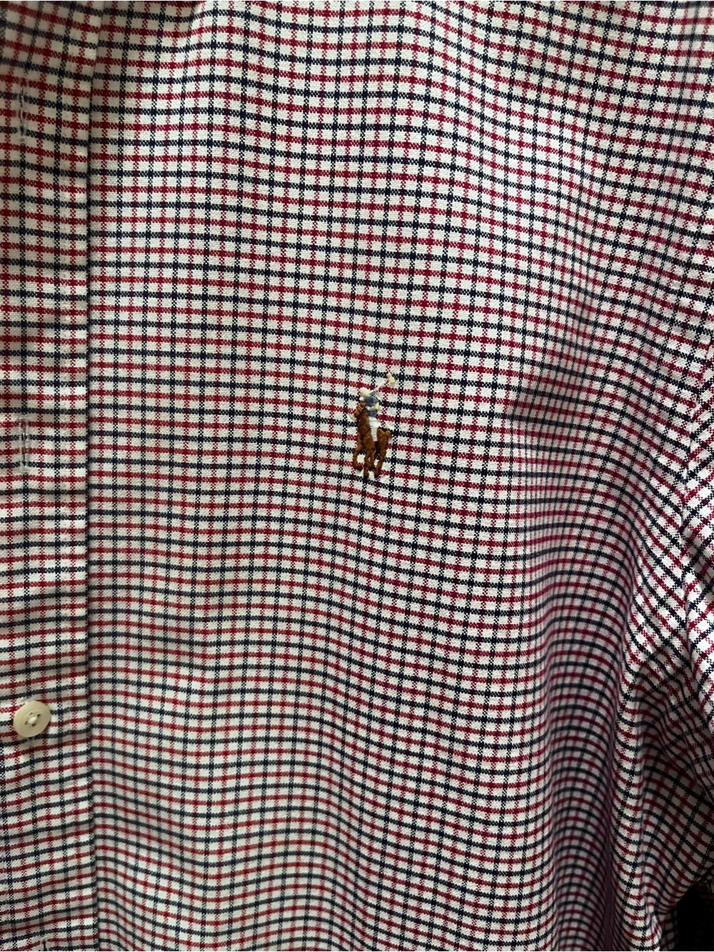 Ralph Lauren Men’s Red & Navy Check Button-Down Shirt